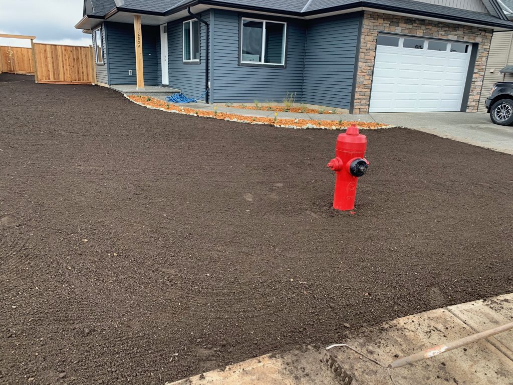 Just before the new lawn is installed on Vancouver Island.